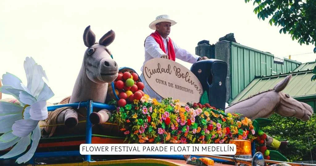 flower festival parade float in Medellín